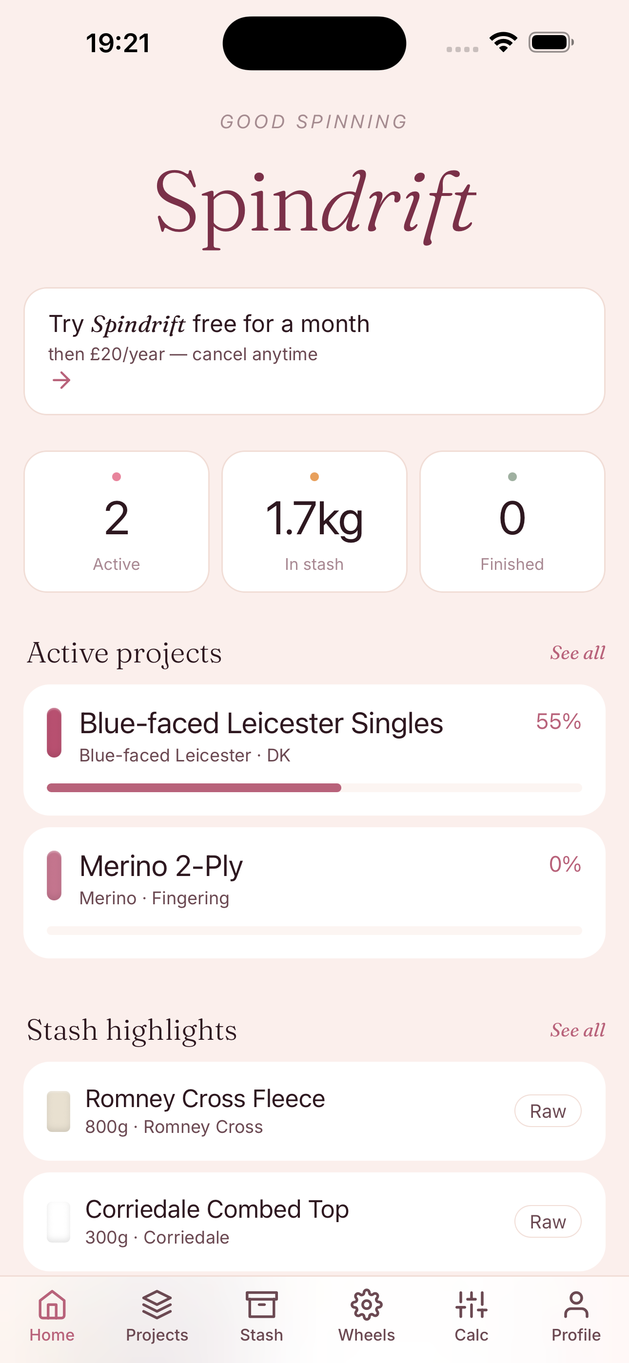 Home screen